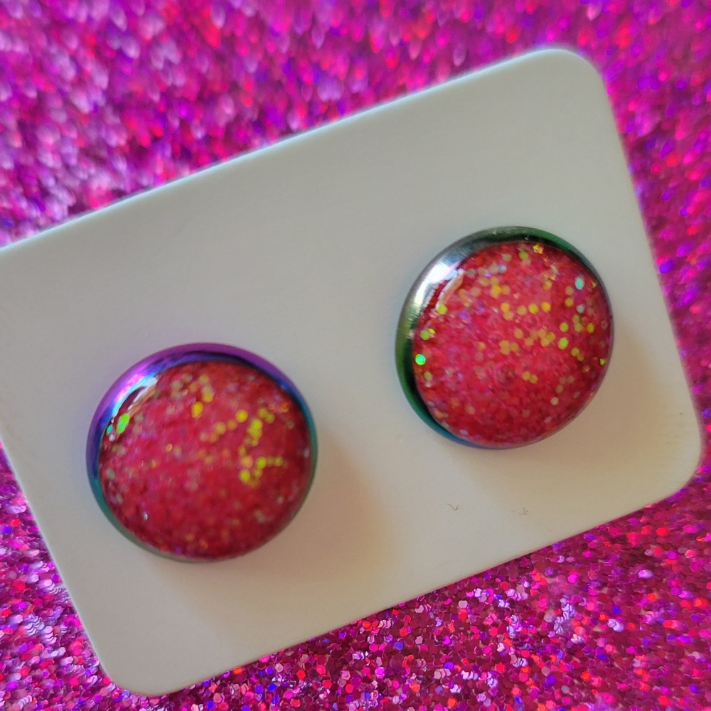 Hand made glitter earrings